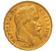 Pièce 20 Francs Or Napoléon III Tête Laurée 1869 BB