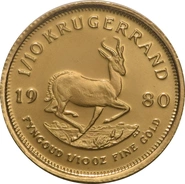 Pièce Krugerrand Or 1/10 Once 1980