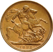 Pièce Souverain Or 1892 Victoria Tête Jubilée