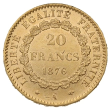 Pièce 20 Francs Or Génie 3ème République 1876 A