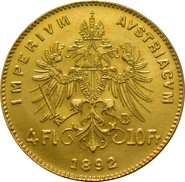 Pièce 10 Francs 4 Florins Or Autrichien