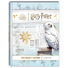 Pièce Harry Potter Argent 1 Once 2023 Meilleurs Vœux en Boîte