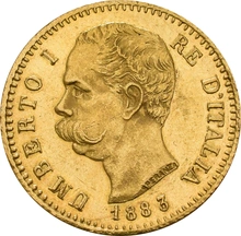 Pièce 20 Lire Or Italienne Umberto I