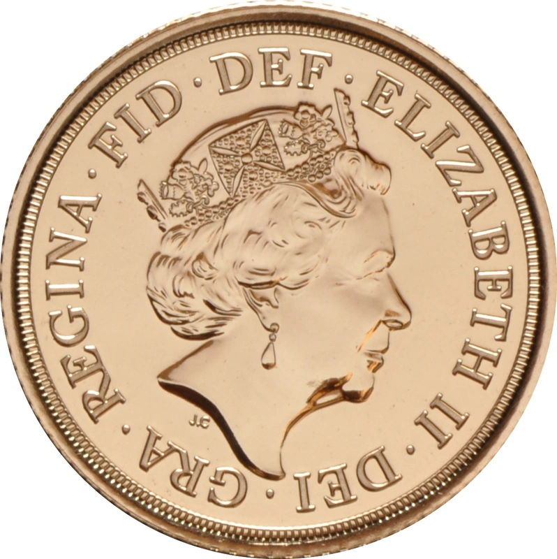 Gold Half Sovereign Elizabeth II Fifth Head