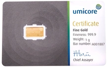 Lingot d'Or 1g Umicore
