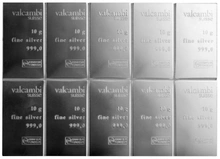 Tablette Argent 100g (10 x 10G)