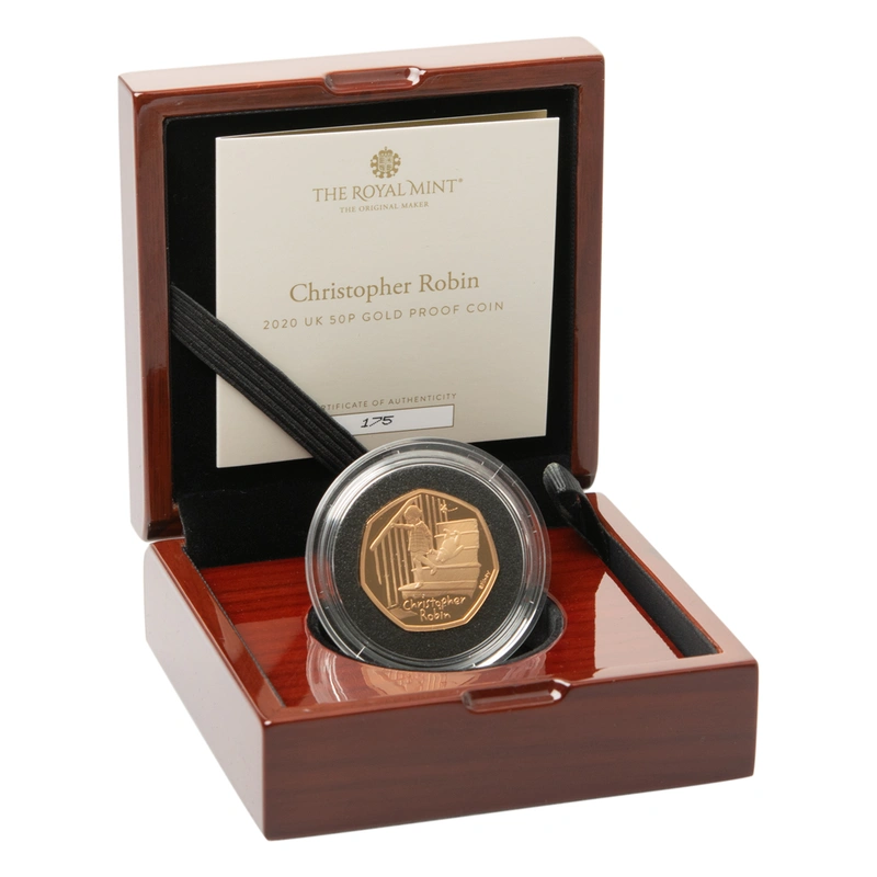 Pièce 50 Pence Or 2020 Christopher Robin en Boîte
