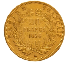 Pièce 20 Francs Or 1858 Napoléon III A