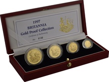 Ecrin de Collection de 4 Britannia Or 1997