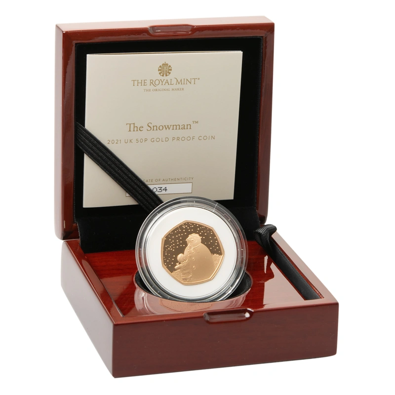 Pièce 50 Pence Argent 2021 Le Bonhomme de Neige BE en Boîte