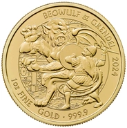 2024 Pièce Or 1 once Beowulf & Grendel Mythes et Légendes