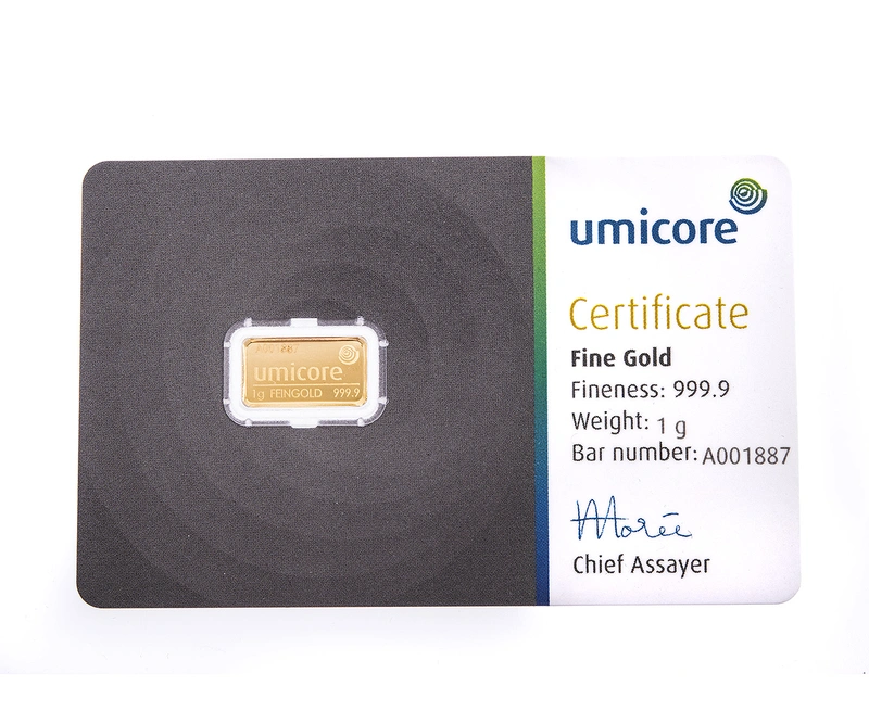 Lingot d'Or 1g Umicore