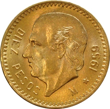 Pièce 10 Pesos Or Mexicain