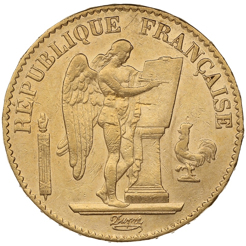 1876 20 French Francs - Guardian Angel - A