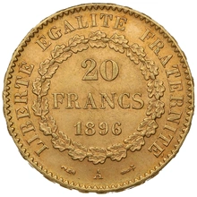 Pièce 20 Francs Or 1896 Génie A