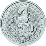 Collection Royal Mint Queen's Beasts en argent de 2 onces 2018 - Licorne d'Ecosse