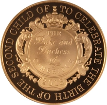 Pièce 5 Livres Couronne Or 2015 Naissance Royale Princesse Charlotte BE