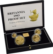 Ecrin de Collection de 4 Britannia Or 1993