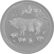 Collection Perth Mint Lunar de 1 once en argent - 2019  Année du Cochon
