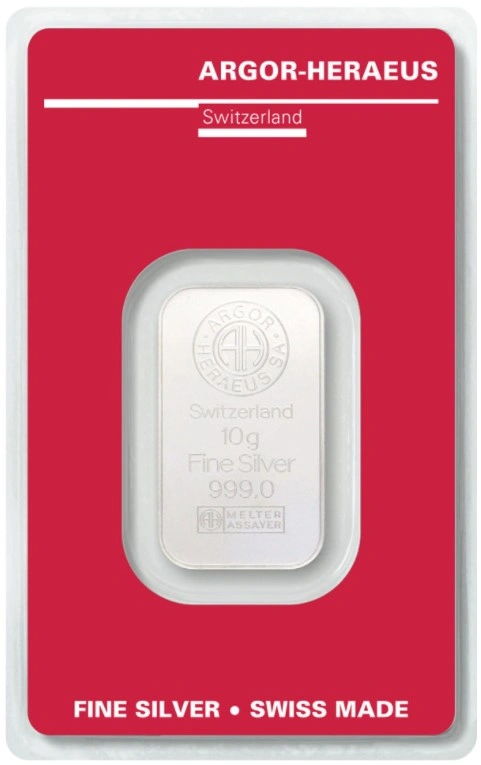 Lingot d'Argent 10g Argor-Heraeus