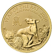 Royal Mint Lunar Or 1/4 Once 2020 Année du Rat