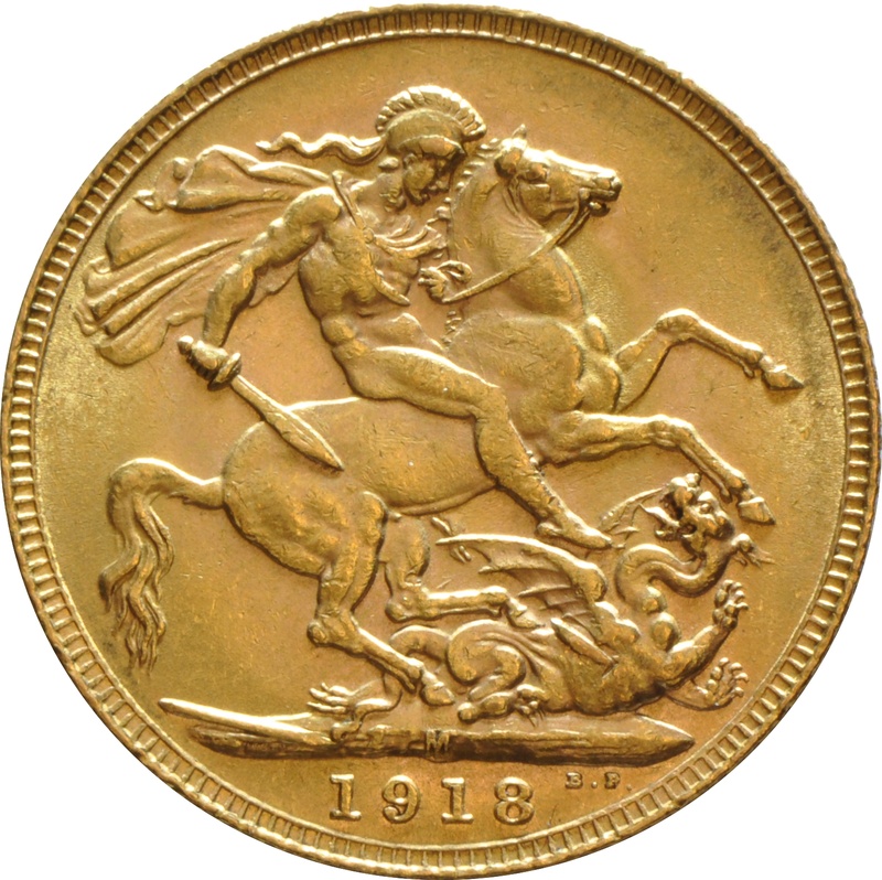 1918 Gold Sovereign - King George V - M