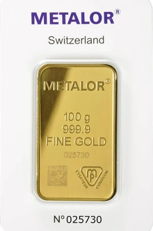 Lingot d'Or 100g Metalor