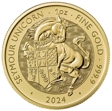 Pièce Tudor Beasts Or 1 Once 2024 la Licorne de Seymour 