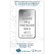 Lingot d'Argent 50g Pamp