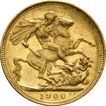 Pièce Souverain Or 1900 Victoria Tête Vieille M