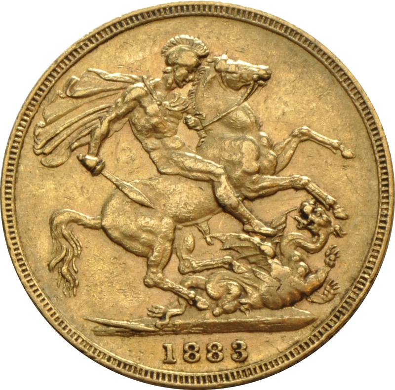 1883 Gold Sovereign Coin Queen Victoria Young Head Melbourne
