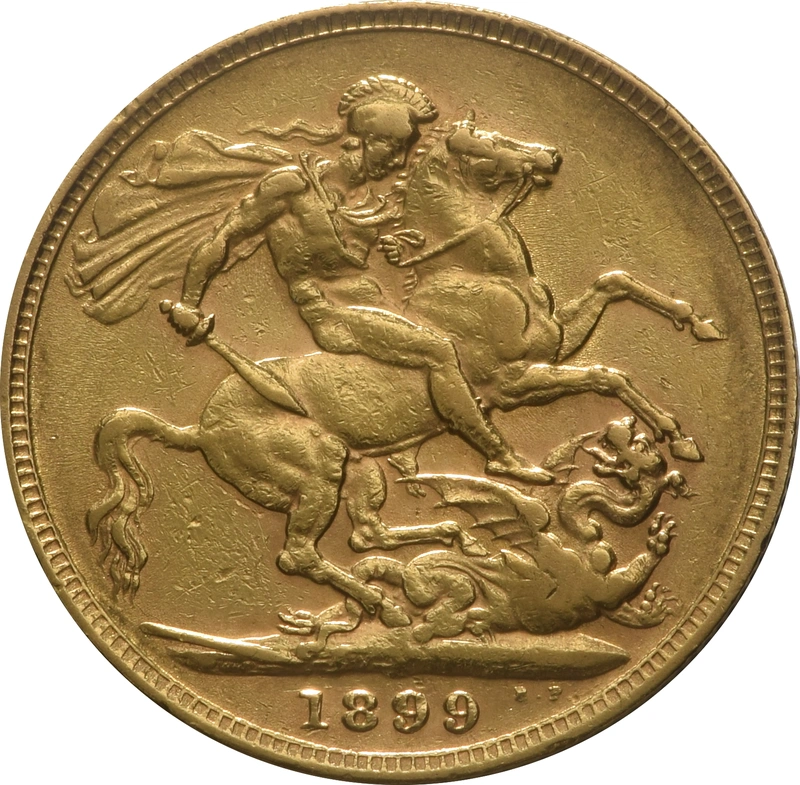 Pièce Souverain Or 1899 Victoria Tête Vieille Londres