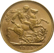 Pièce Souverain Or 1905 Édouard VII P