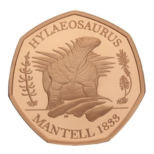Pièce 50 Pence Or 2020 Hylaeosaurus BE en Boîte
