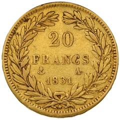 Pièce 20 Francs Or 1831 Louis-Philippe Tranche en Relief A