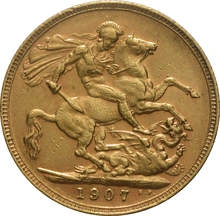 Pièce Souverain Or 1907 Édouard VII S