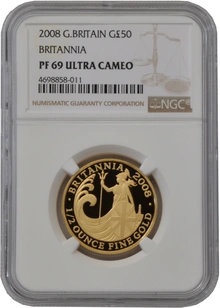 Britannia Or 1/2 Once 2008 (Finition Particulière) NGC PF69