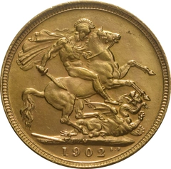 Pièce Souverain Or 1902 Édouard VII M