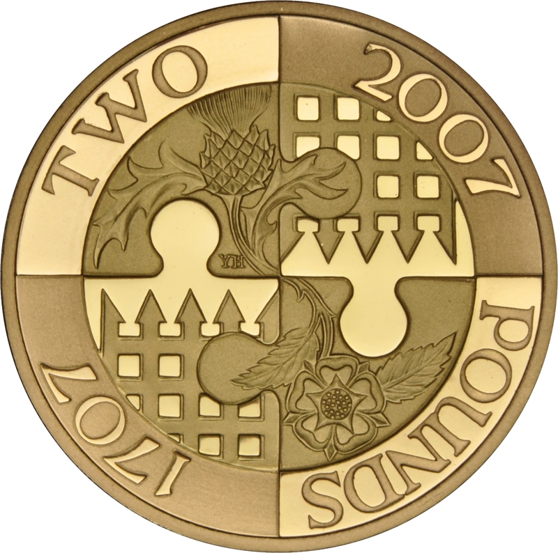 2007 £2 Two Pound Proof Gold Coin: Act of Union