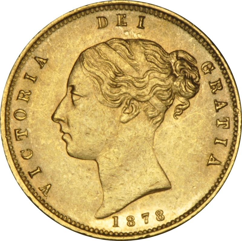Pièce Demi Souverain Or 1878 Victoria Tête Jeune Revers Armoiries Londres NGC MS61