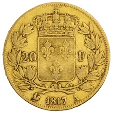 20 Francs Or Louis XVIII Tête Nue 1817 A