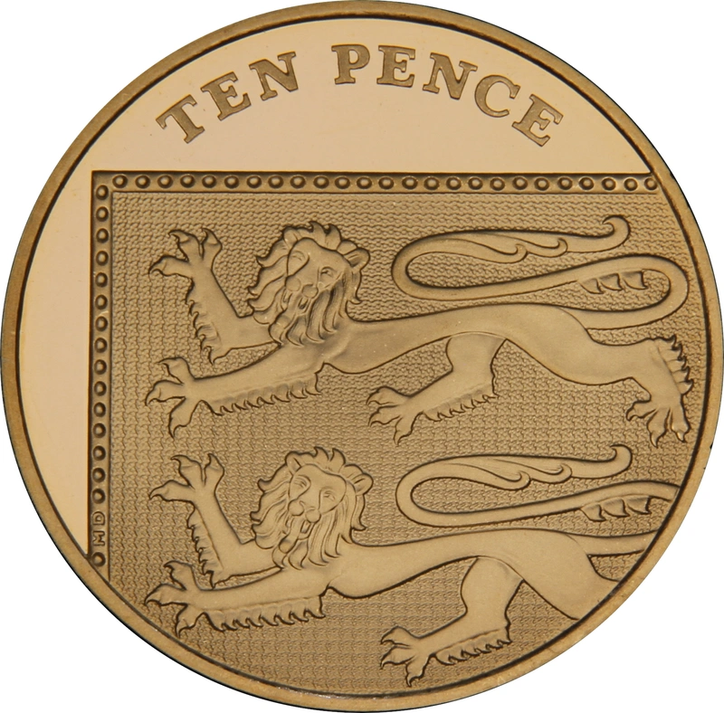 2015 Gold Proof 10p Ten Pence Piece - Royal Shield Fourth Portrait