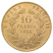 Pièce 10 Francs Or 1865 Napoléon III A