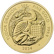 Pièce Tudor Beasts Or 1 Once 2024 Dragon des Tudor