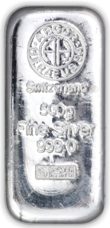 Lingot d'Argent 500g Argor-Heraeus