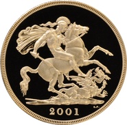 2001 - Pièce d'Or de 5 £ (Quintuple Souverain)