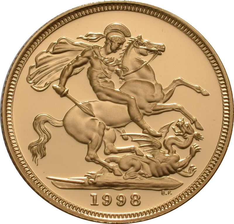 Pièce Souverain Or 1998 Elisabeth II 4ème Tête BE