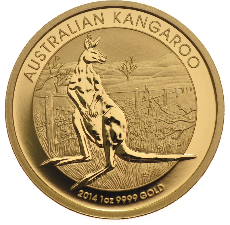 2014 Australian Kangaroo Gold Nugget Coin 1oz