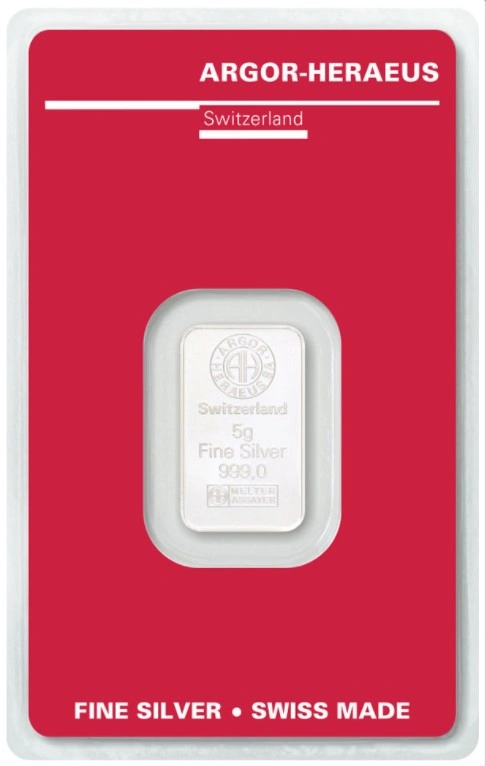 Lingot d'Argent 5g Argor-Heraeus