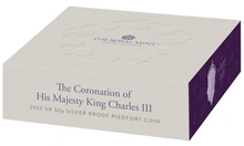 Pièce 50 Pence Argent 2023 Couronnement Charles III BE en Boîte